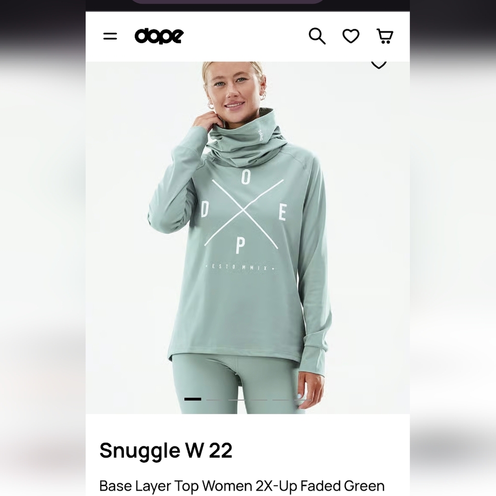 DOPE Sage Green High Neck Base Layer Top